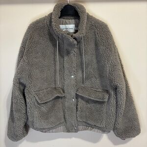 Calvin Klein Jeans Women’s Large Teddy Bear Fleece Sherpa Fall Jacket